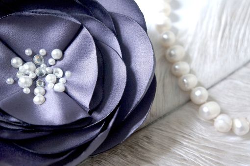 Custom Made Handmade Rose Hair Fascinator With Pearls And Swarovski Rhinestones