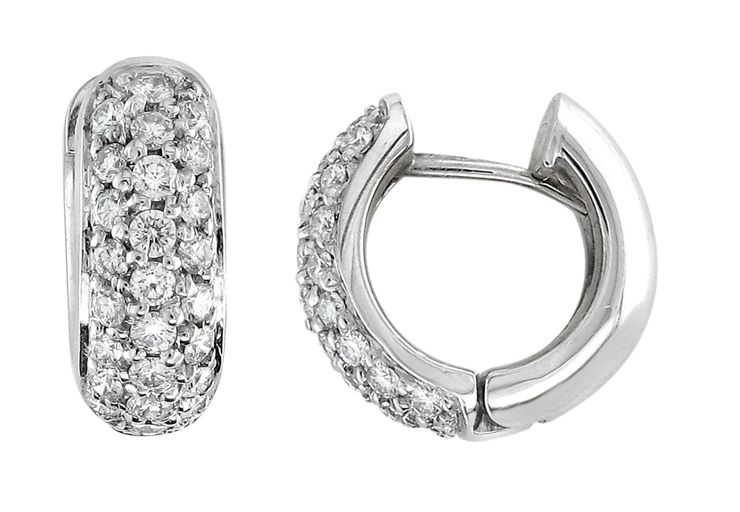 Hand Crafted Pave Earrings Diamond Huggies By Evs Designs Custom Made Pave Earrings Diamond Huggies