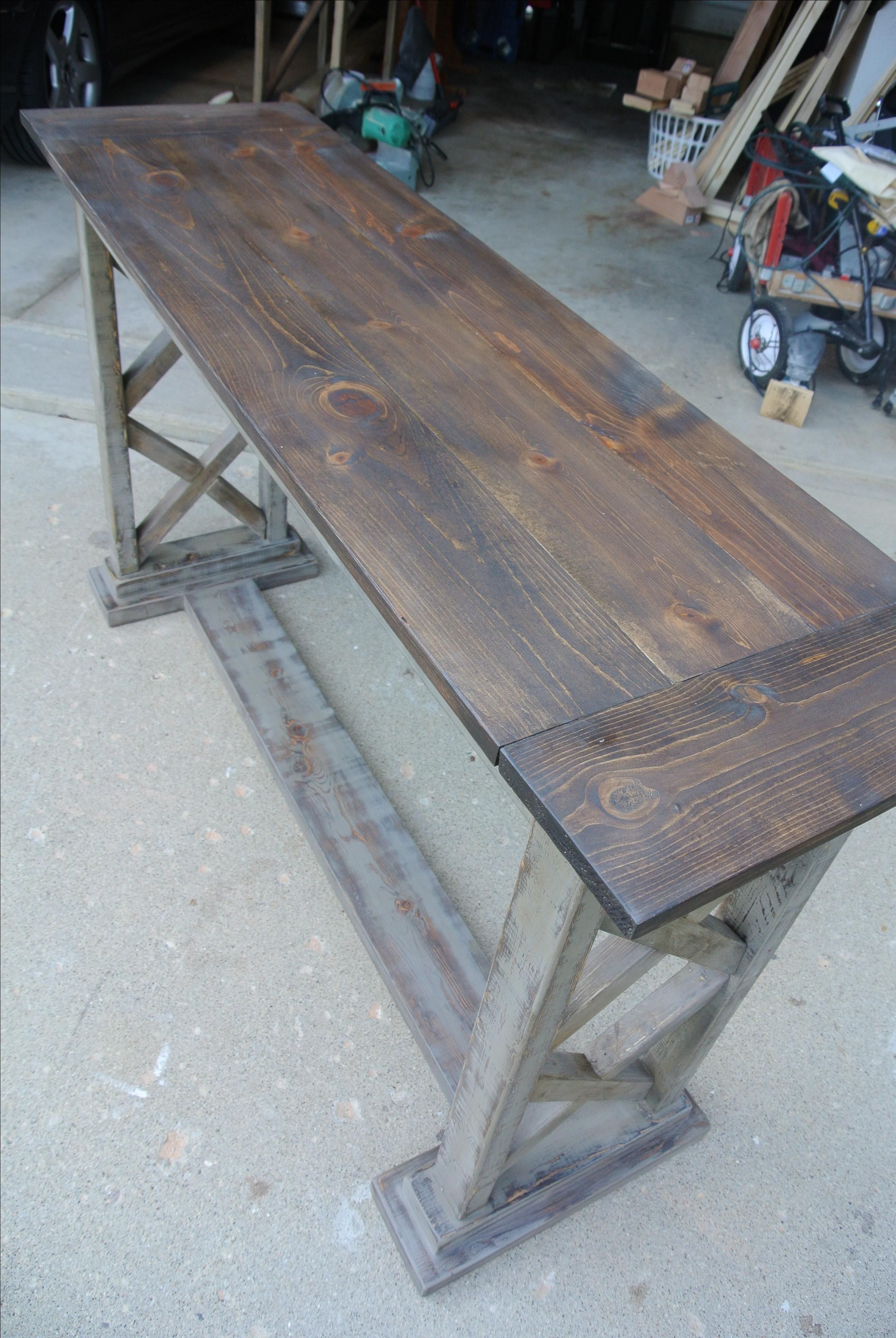 Custom Double X Trestle Table by Woodtiquery