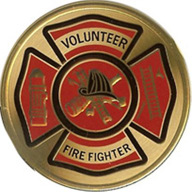 Custom Made Volunteer Fire Fighter Color Medallion