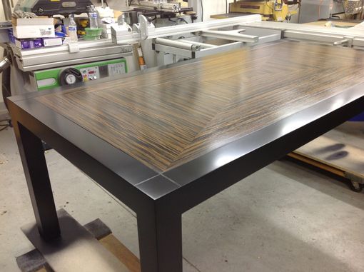 Custom Made Maple And Macasser Ebony Dining Table