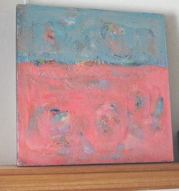 Custom Made Pink Abstract Original Acrylic Painting On Canvas, 24" X 24"