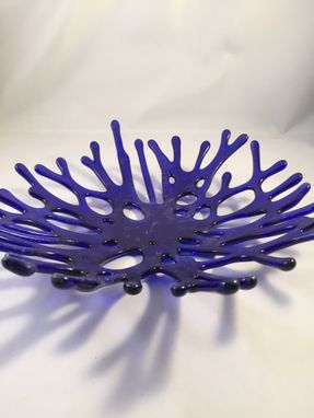 Custom Made Fused Glass Coral Bowl