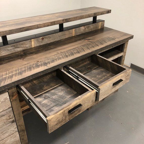 Hand Crafted Barn Wood Reception Desk / Front Counter / Hostess Station