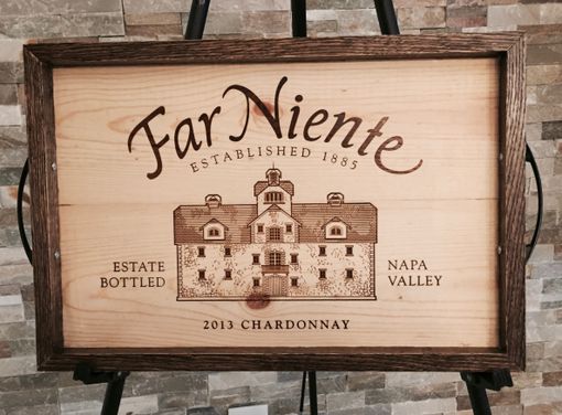 Custom Made Wine Panel Crate Tray Handmade White Oak And Far Niente Chard Lid Serving Tray