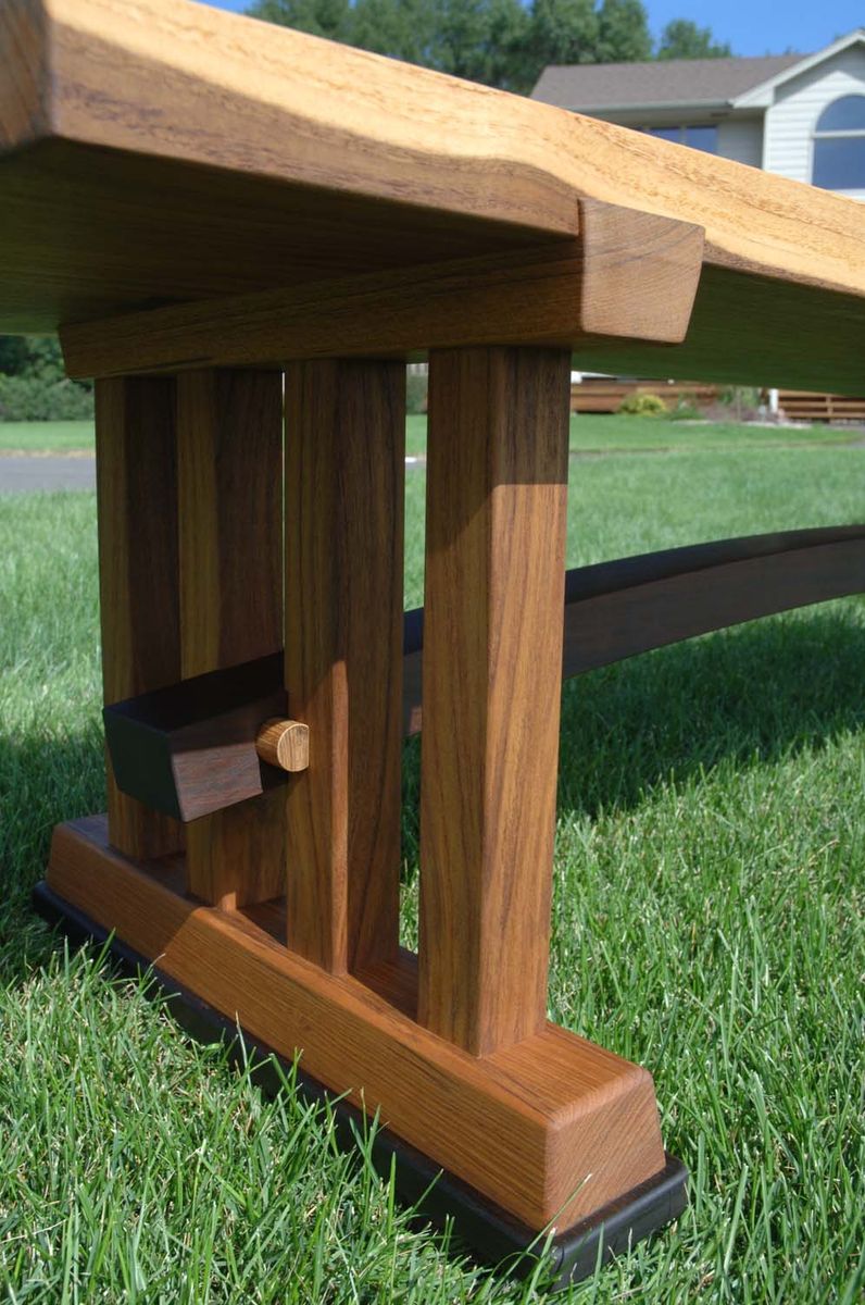 Custom Made Live Edge Teak Bench by Natural Mystic Woodwork