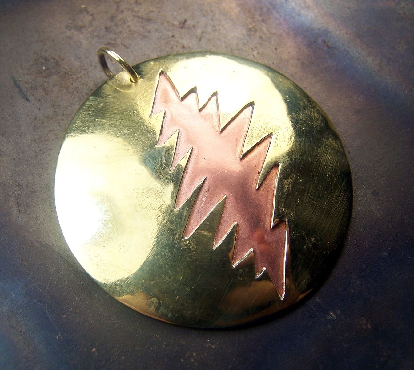 Hand Made Steal Your Face Necklace Pendant Grateful Dead Lightning