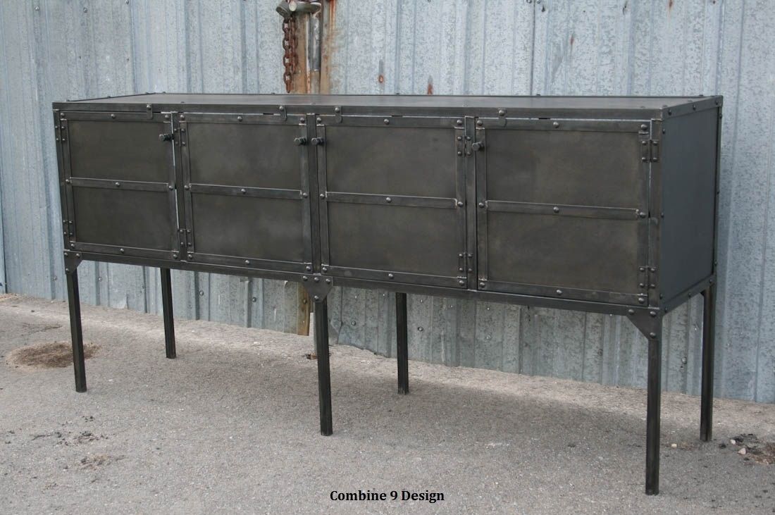 Buy Custom Made Buffet/Hutch, Modern Industrial, Mid Century, Metal ...