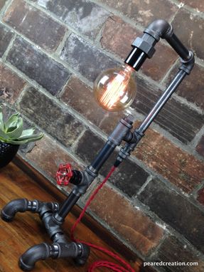 Custom Made Edison Bulb Table Lamp - Industrial Style