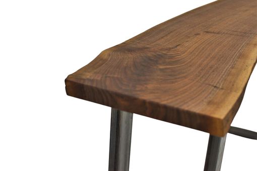 Custom Made Live Edge Narrow Desk, Modern Small Desk, Desk With Metal Legs, Skinny Desk, Thin Desk