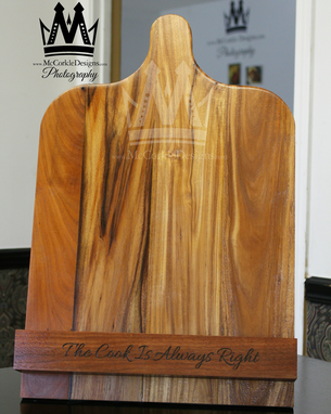 Custom Made 2 In 1 Acacia Wood Cutting Board & Cookbook Stand Perfect For Cooks, And Chefs !