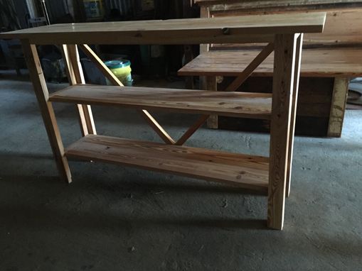 Custom Made Reclaimed Heart Pine Sofa Table