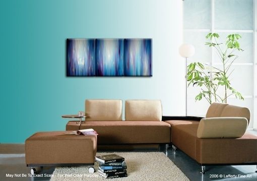 Custom Made Abstract Blue Painting,Original Purple Art,Large Modern Abstract,Gold Contemporary Painting - 24x54