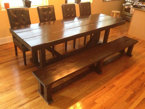 Custom Made Rustic Table And Bench