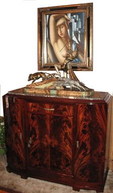 Custom Made Vintage Restored French Art Deco Sideboard With French  Sculpture By Limousin