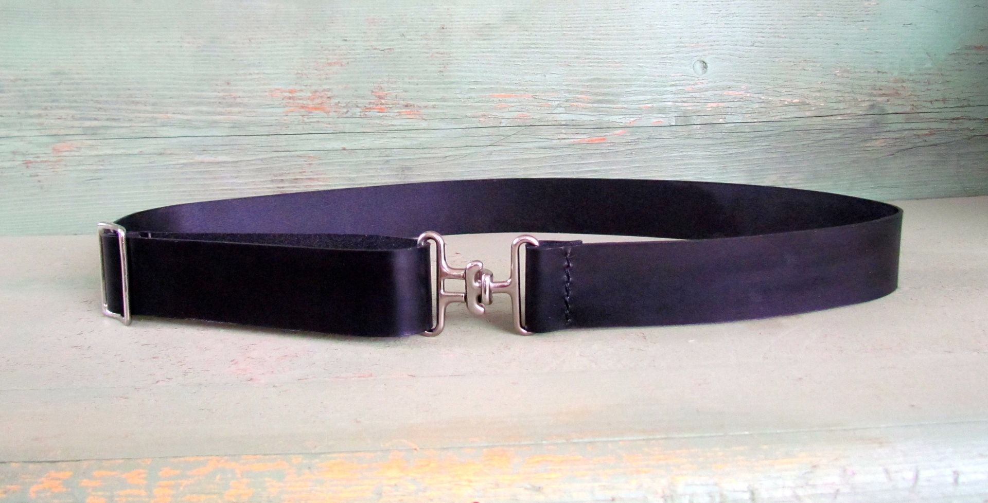 Buy Hand Made Custom Black Leather Belt Adjustable With Silver Tone ...