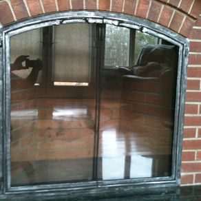 Arched Glass Fireplace Doors custom corner fireplace doorsiron it out | custommade Arched Glass Fireplace Doors custom corner fireplace doorsiron it out | custommade