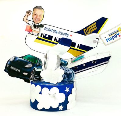 Custom Made Pilot Airplane Cake Topper, Milestone Aviator, Pilot, Flight Attendant Birthday Cake Topper