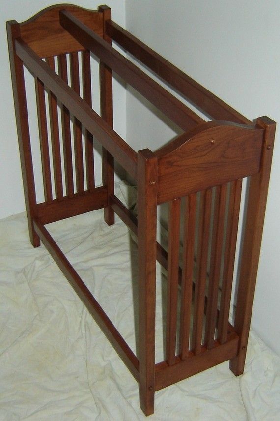 Handmade New Solid Cherry Wood Mission Style Quilt Rack ...