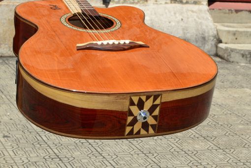 Custom Made Pinol Guitars And Ukuleles  Style Om-000 Solid Cocobolo Rosewood / Mahogany Top (Free Shipping)