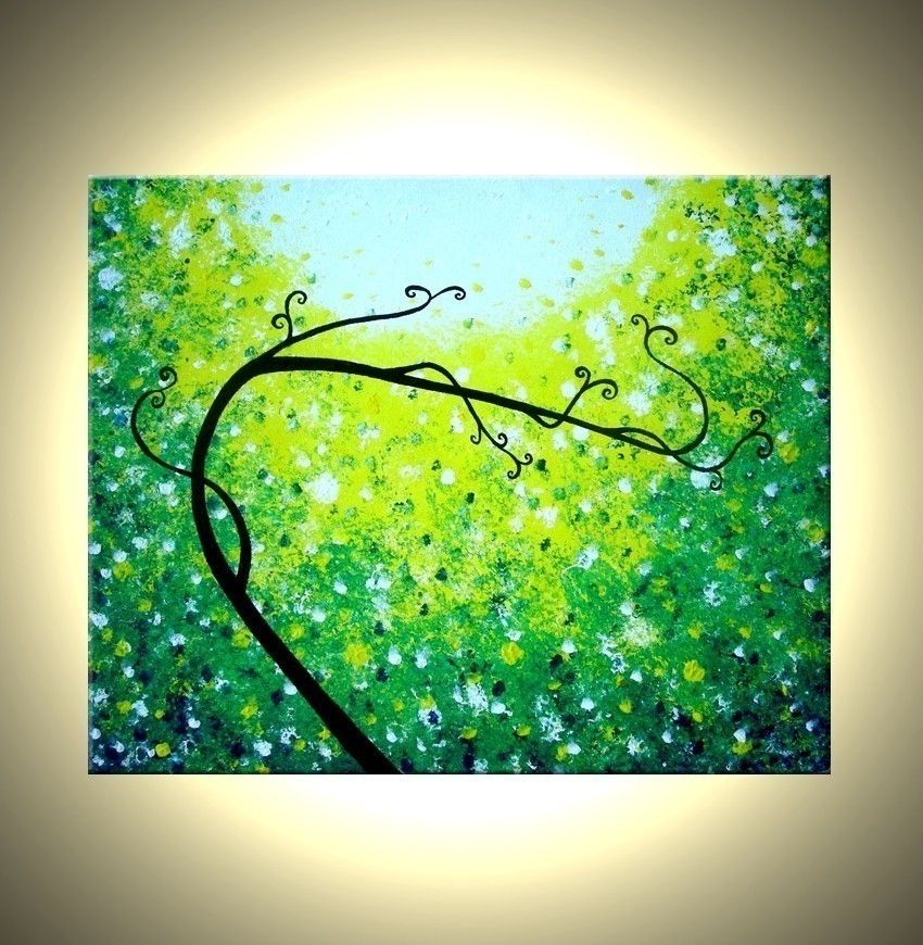 Buy Hand Crafted Original Abstract Tree Painting, Palette Knife Art, Original Green Tree