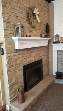 Custom Made Fireplace Mantel Floating Painted Finish - Contemporary Cottage Ledge Shelf Bayside Style