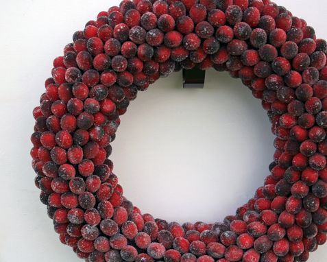 Custom Made Frosted Cranberry Wreath