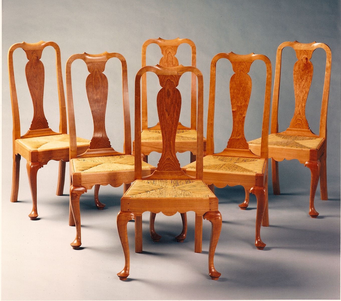 Hand Crafted Queen Anne Dining Room Chairs by Paula Garbarino Custom