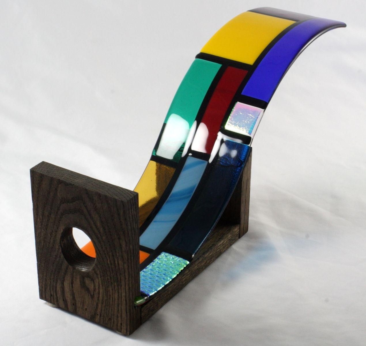 Custom Made Still Fused Glass Wine Bottle Holder by J.M. Fusions LLC