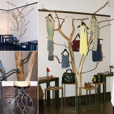 Custom Made Salavged Tree Clothing Rack