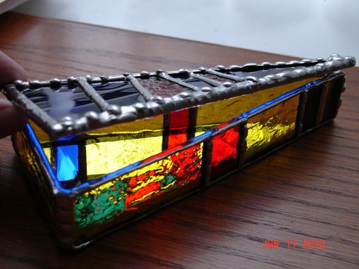 Custom Made Stained Glass Hinged Top Pizza Slice Boxes