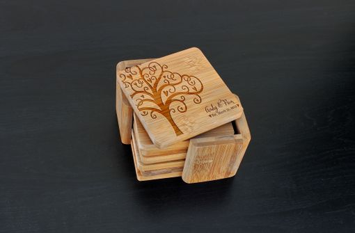 Custom Made Custom Bamboo Coasters, Custom Engraved Coasters --Cst-Bam-Andy Pam