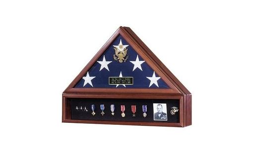 Custom Made American Flag Case And Medal Display Case - Presidential