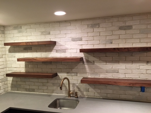 Custom Made Floating Shelving With Brackets