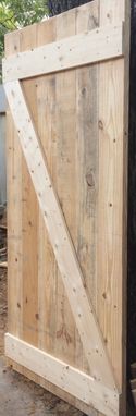 Custom Made Unfinished Knotty Pine Barn Door.
