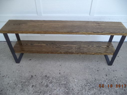 Custom Made Wood And Steel Bench, Wooden Bench, Reclaimed Wooden Bench, Entryway Bench