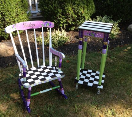 Custom Made Custom Hand Painted Childs Rocking Chair