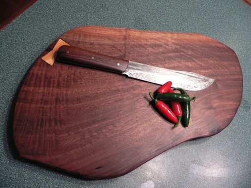Custom Made Walnut Cutting Board With Chef Knife