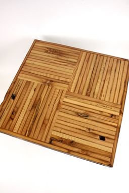 Custom Made 'Block Parquet' Coffee Table // Reclaimed Wood Table // Mid-Century Influenced