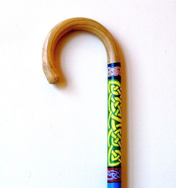 Custom Made Hand Painted Book Of Kells Celtic Walking Stick