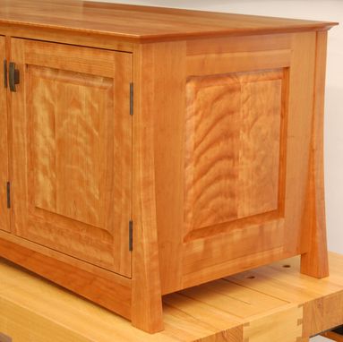 Custom Made Asian Inspired Media Cabinet In Curly Cherry