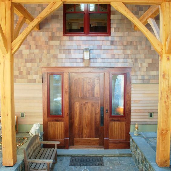 Handmade Tamarack Post And Beam Carport/Entry by Louchheim Design ...