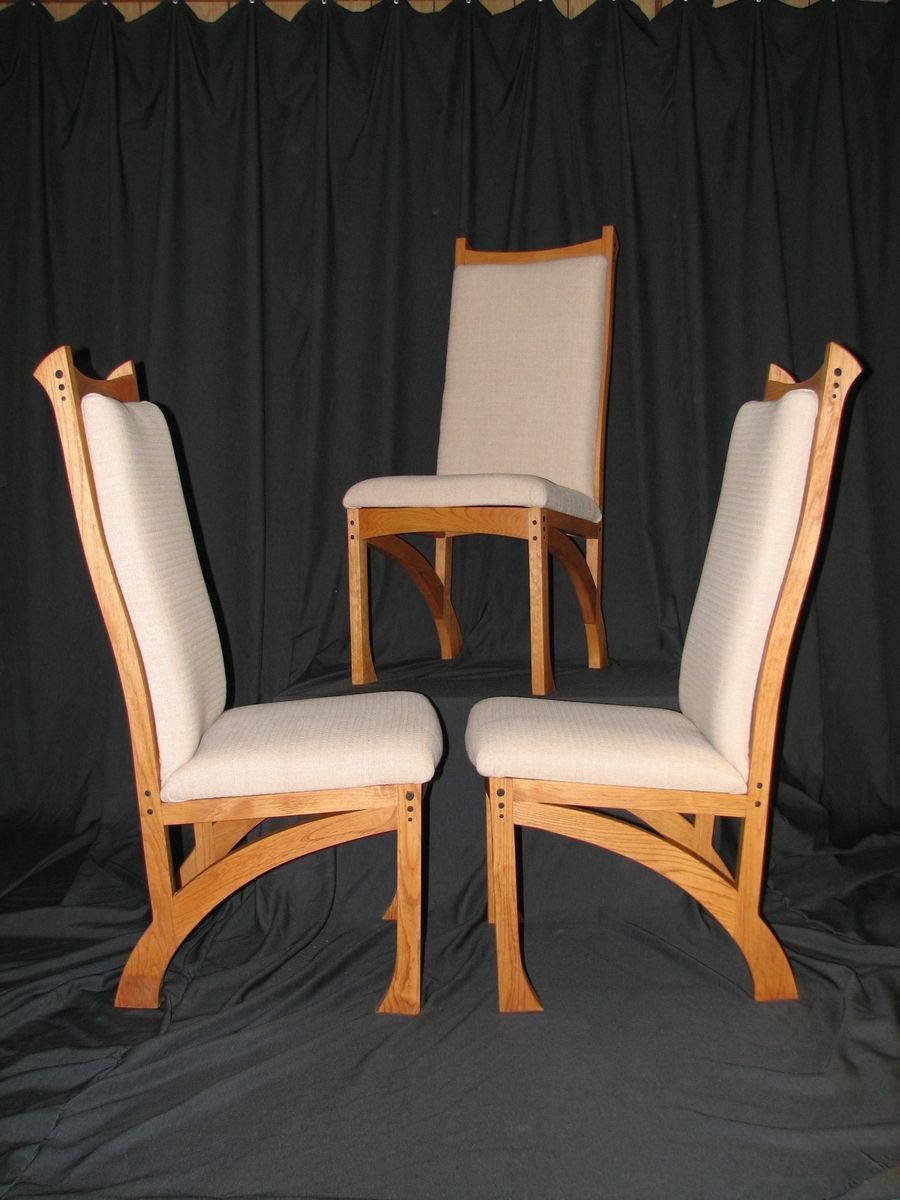 Custom Upholstered Dining Chairs by Bearkat Wood