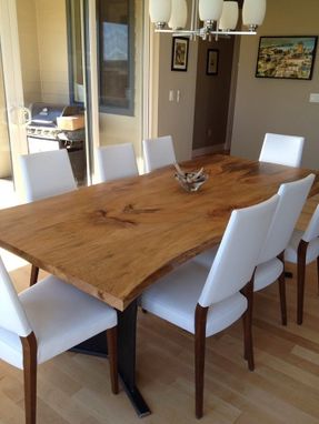Custom Made Bookmatched Live Edge Sycamore Dining Table