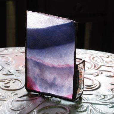 Custom Made Stained Glass Business Card Holder, 1191