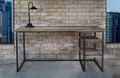 Buy a Custom Made Industrial Reclaimed Wood Desk, made to 