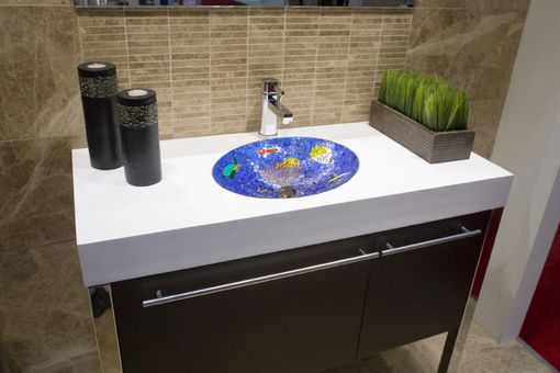Custom Made Tropical Paradise Mosaic Bathroom Sink - Oval