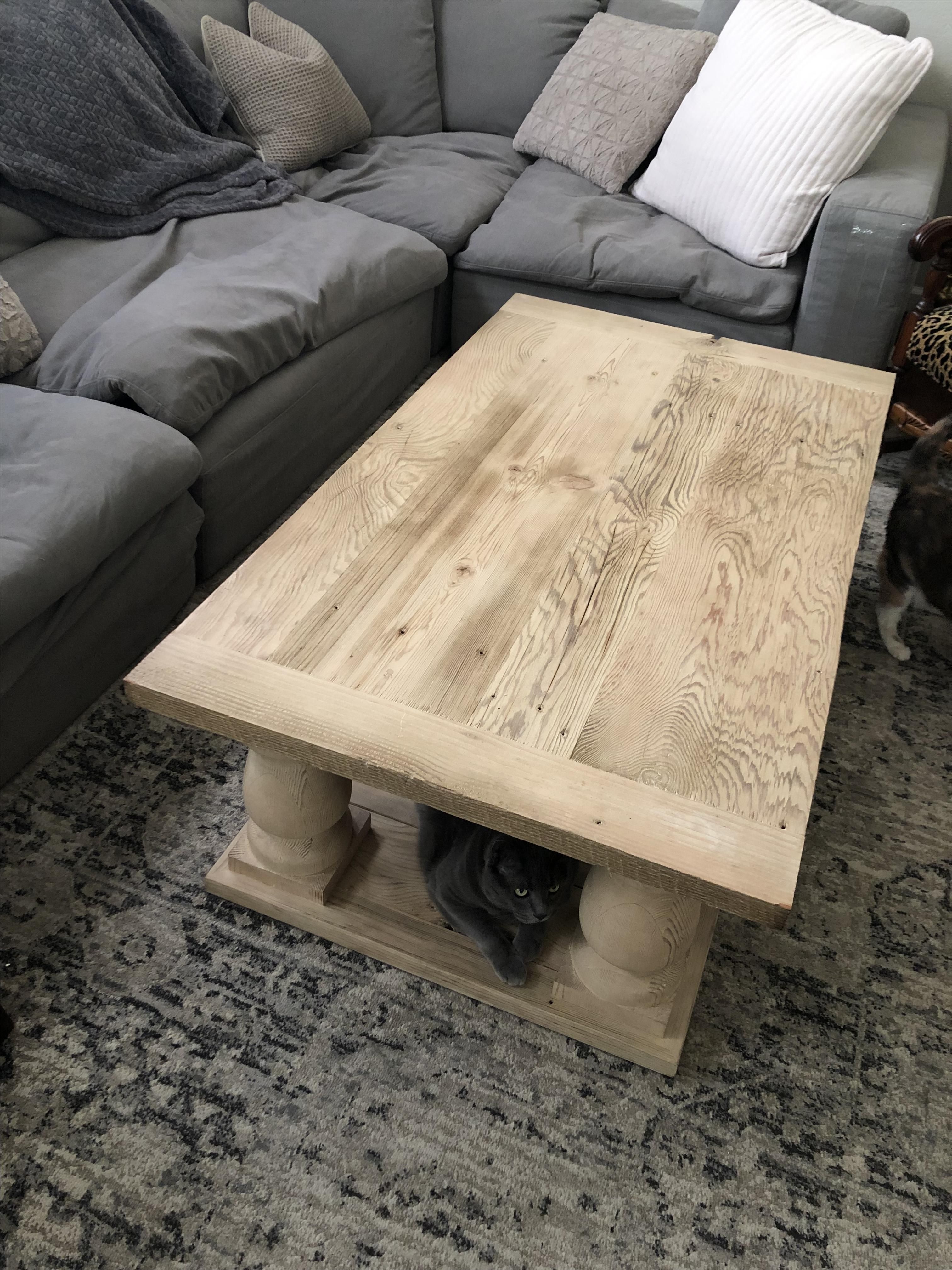 Custom Made Rustic Reclaimed Lumber Coffee Table by Twisted Hearts