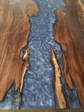 Custom Made Live Edge River Table - Epoxy Resin Dining Table