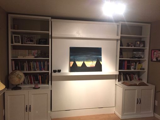 Custom Made Murphy Bed Wall Unit With Bookcases And Cabinets